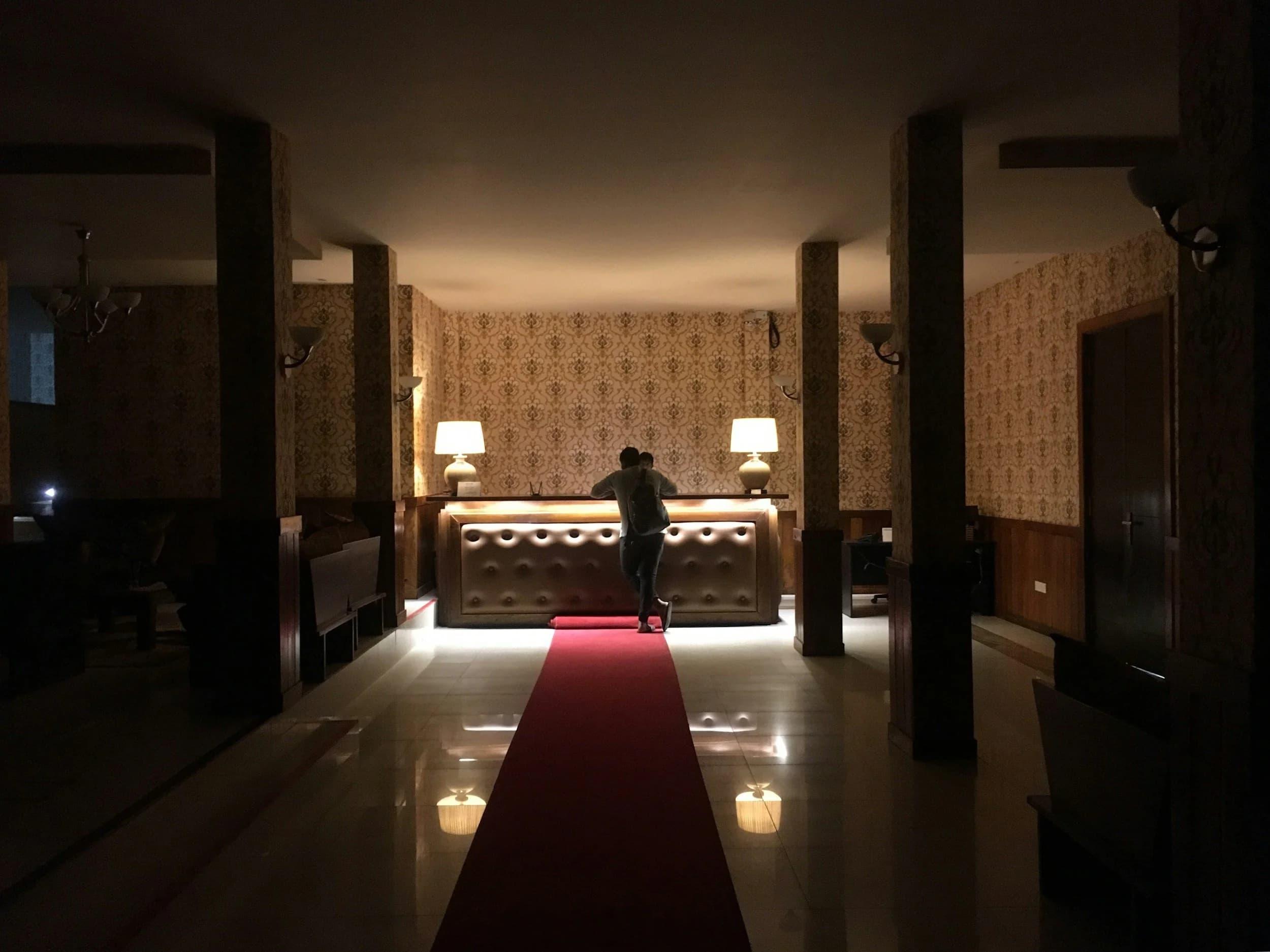 Luxury hotel lobby